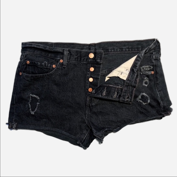 black levi shorts womens